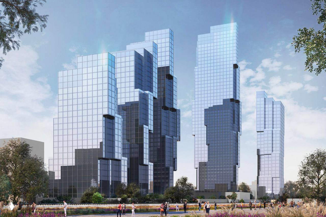 Пять пиксельных небоскрёбов: новый ЖК в Москве