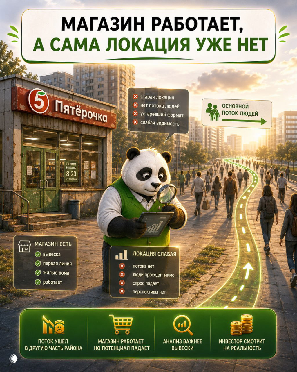 Кейс: старый формат "Пятёрочки" как сигнал локации
