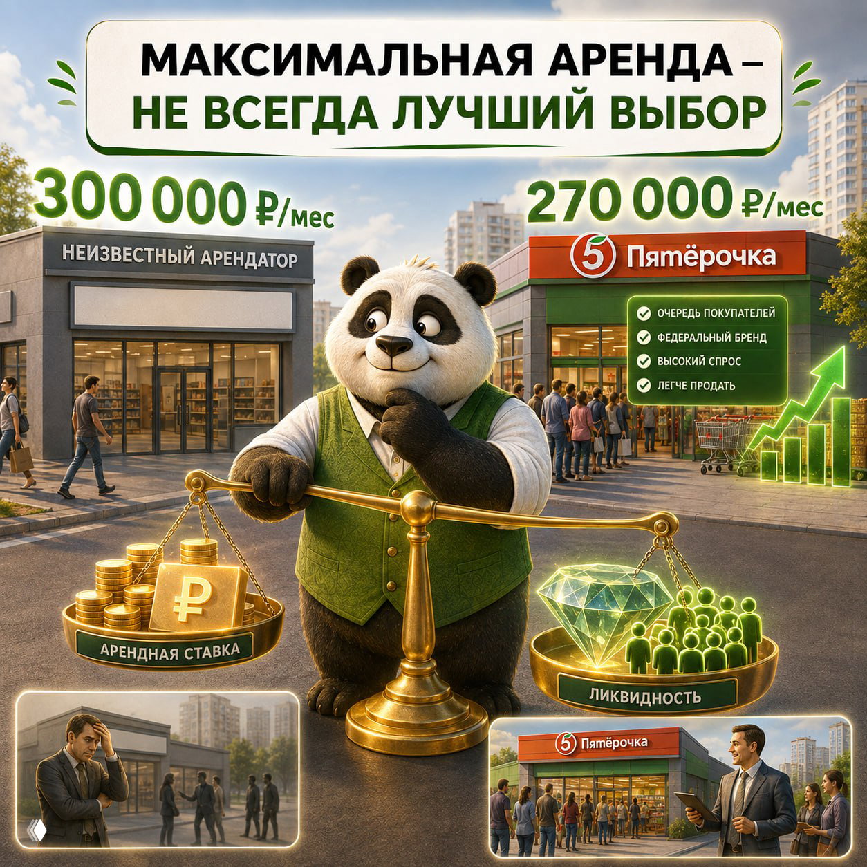 Максимальная арендная ставка - лучший выбор?