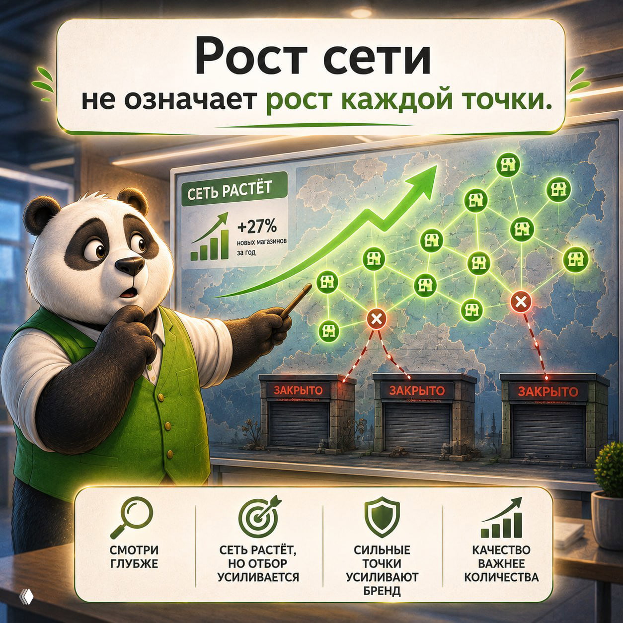 «Магнит» растёт и закрывает сотни магазинов