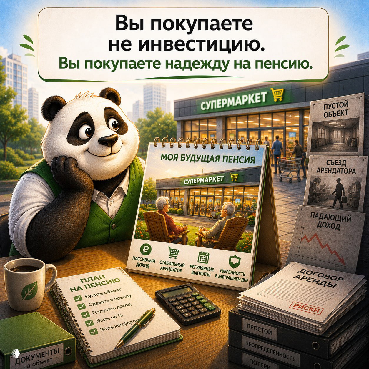 Вы не покупаете инвестицию. Вы покупаете надежду на пенсию