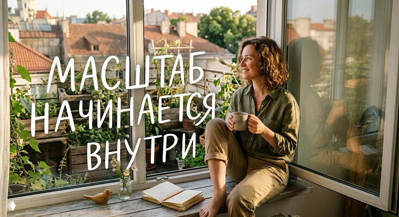 Сдвиг масштаба начинается внутри