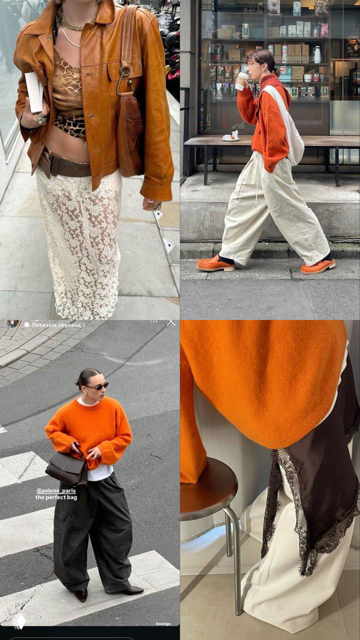 Тренды 2026: морковный, кружево, камуфляж, аргайл