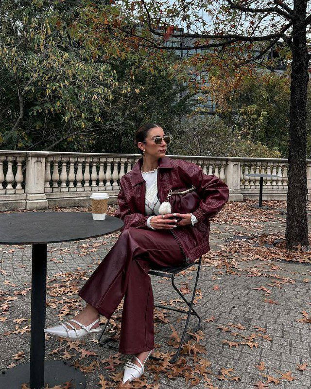 Бургунди + молочный: осенние образы