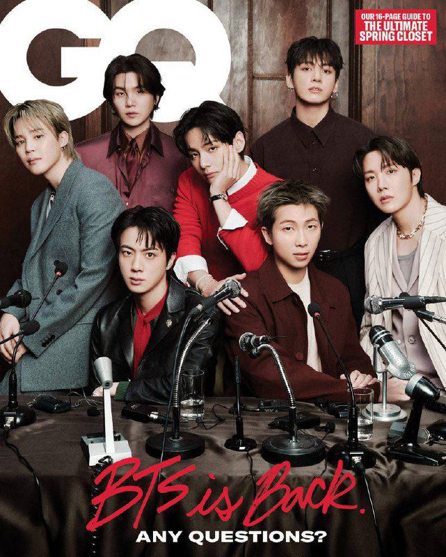 Участники BTS на съемке для нового номера GQ
