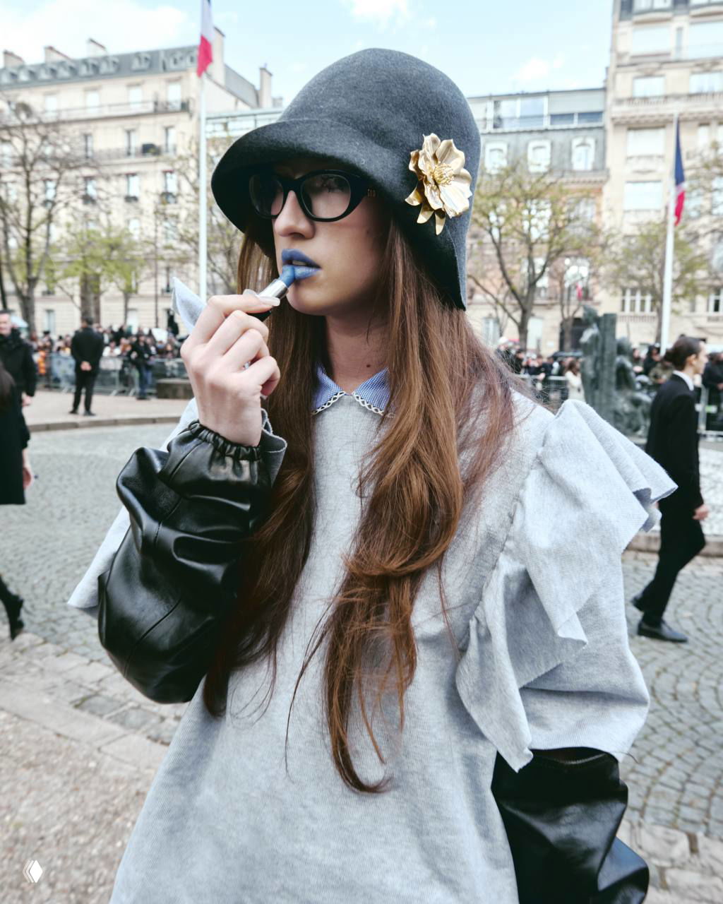 Лиза Барашек на показе Miu Miu