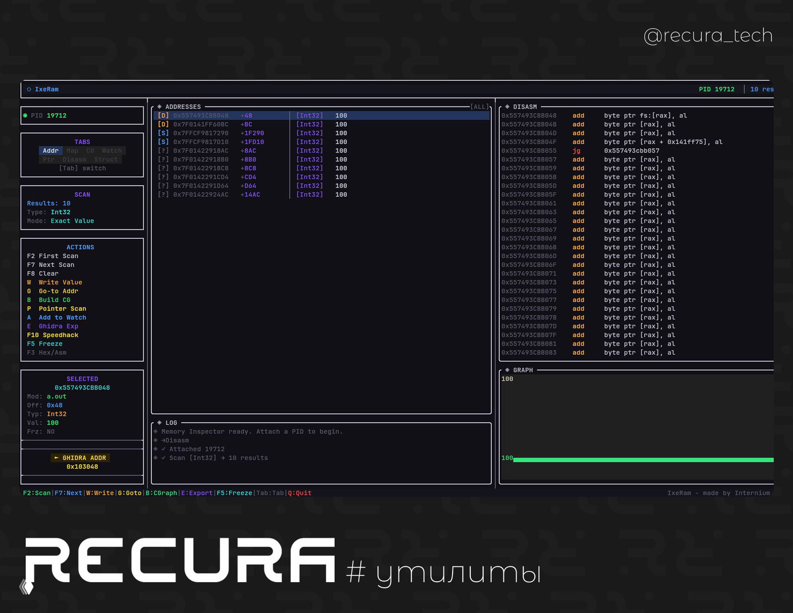 IxeRam — терминальный сканер памяти для Linux