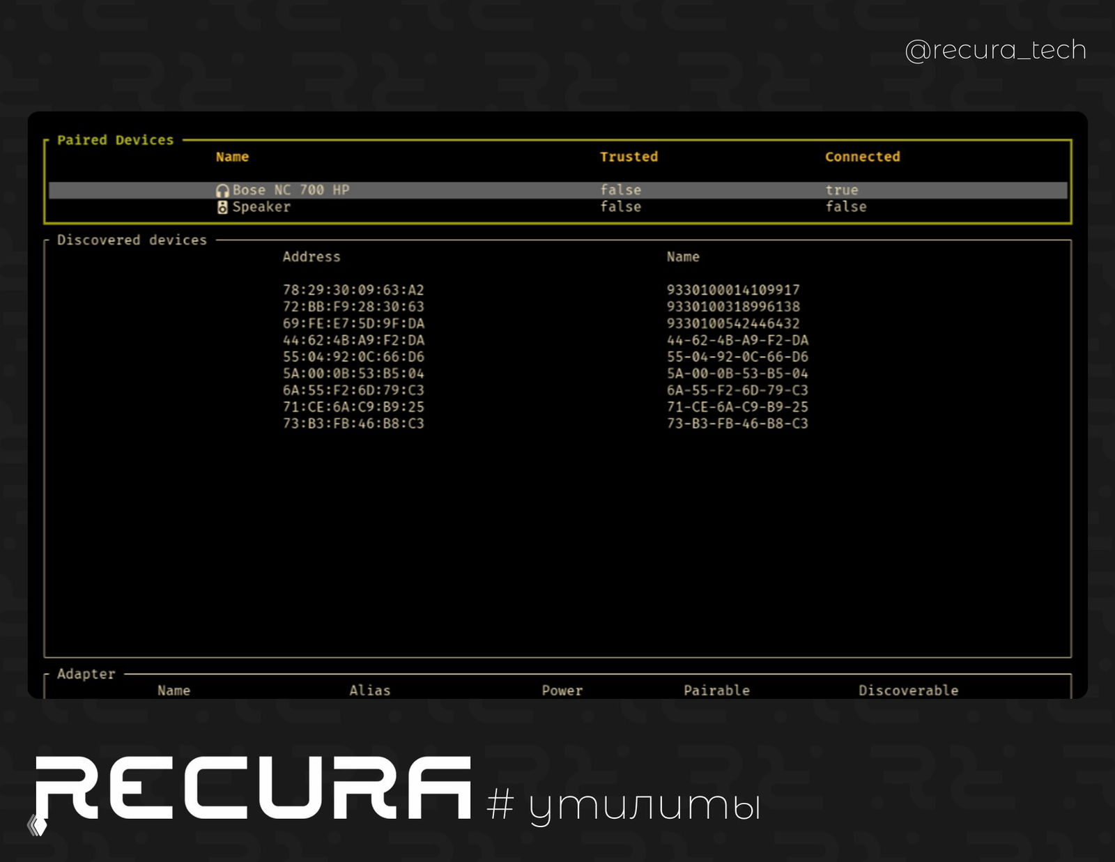 BlueTUI — TUI для управления Bluetooth в Linux