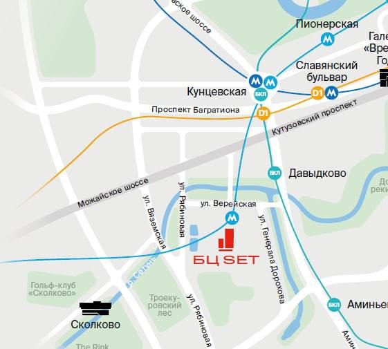 Схематическая планировка участка Верейская, 29: обозначены три корпуса K1, K2, K3, зоны входов, сад и drop-off для проекта SET.