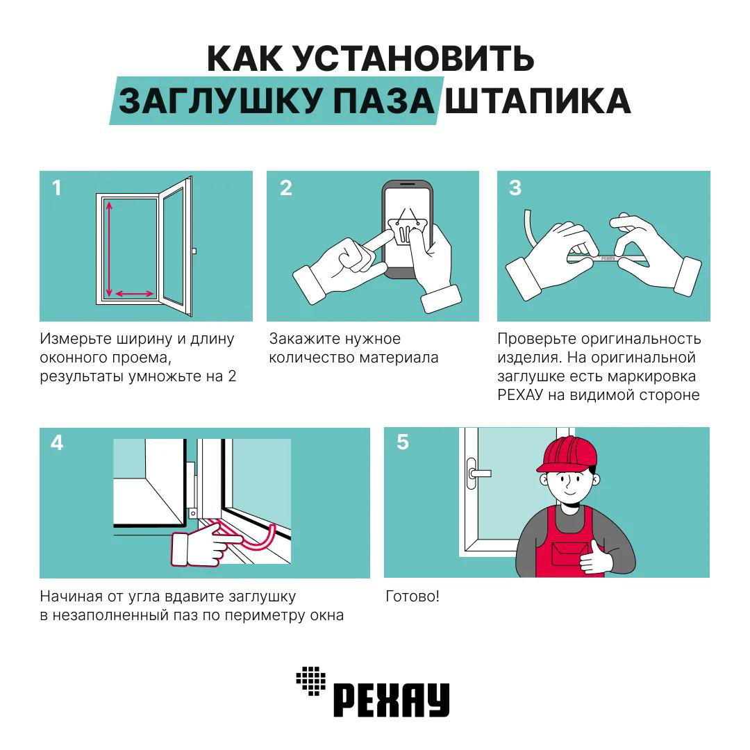 Инструкция: установка заглушки паза штапика