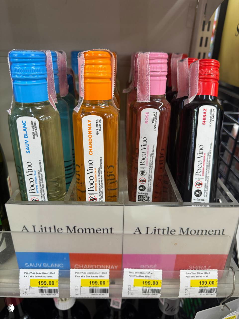 Винные бутылочки в TOPS — 187 мл за 199 бат