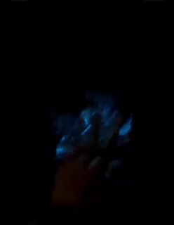 Рука в тёмной воде и яркие синие вспышки биолюминесценции — ночной светящийся планктон у берега Талинг-Нгам, вид с пляжа.