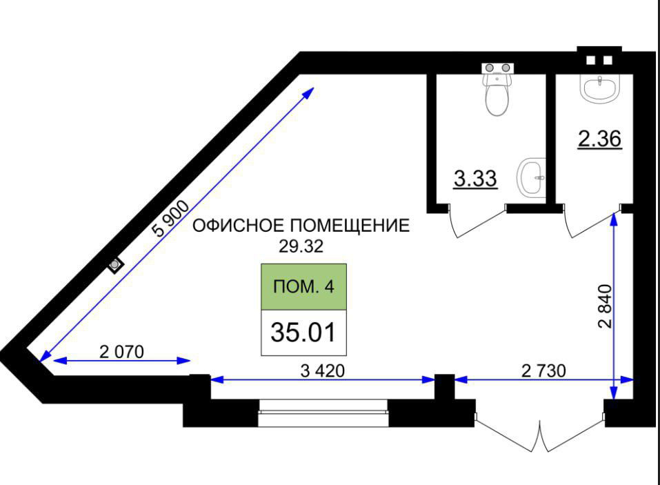 Коммерческое помещение от застройщика в рассрочку