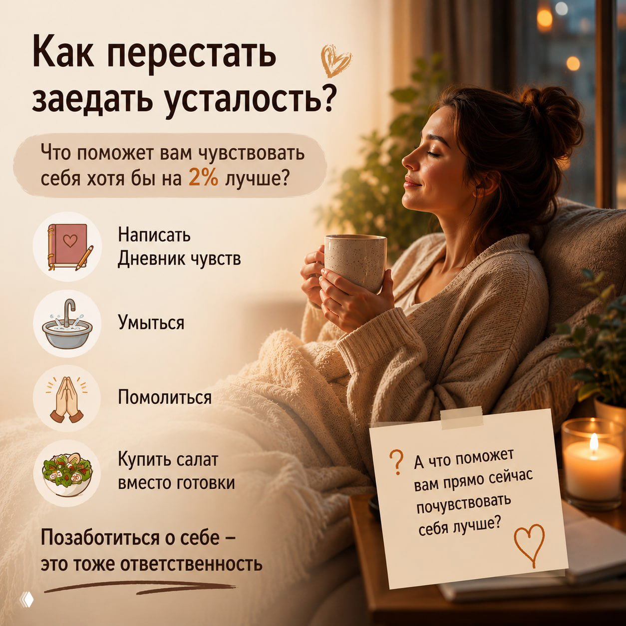 Как перестать заедать усталость?