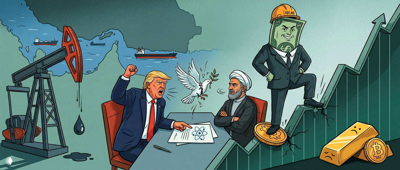 ⚡️ Трамп давит на Иран: DXY обновил пик, нефть $76