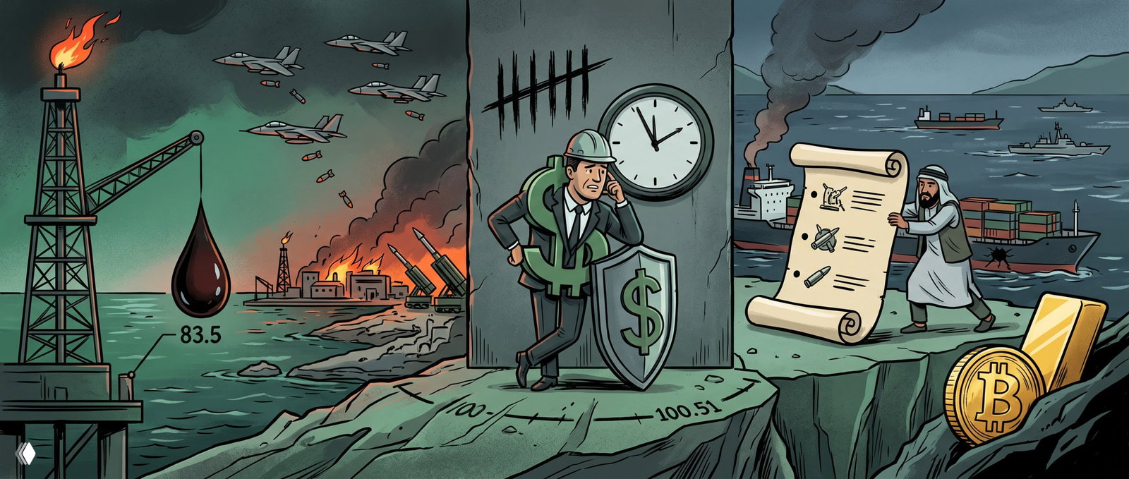 Пятая ночь ударов: нефть $83.5, доллар остывает