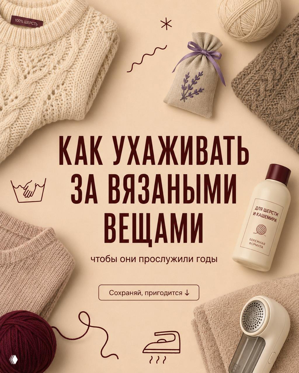 Как ухаживать за вязанными вещами