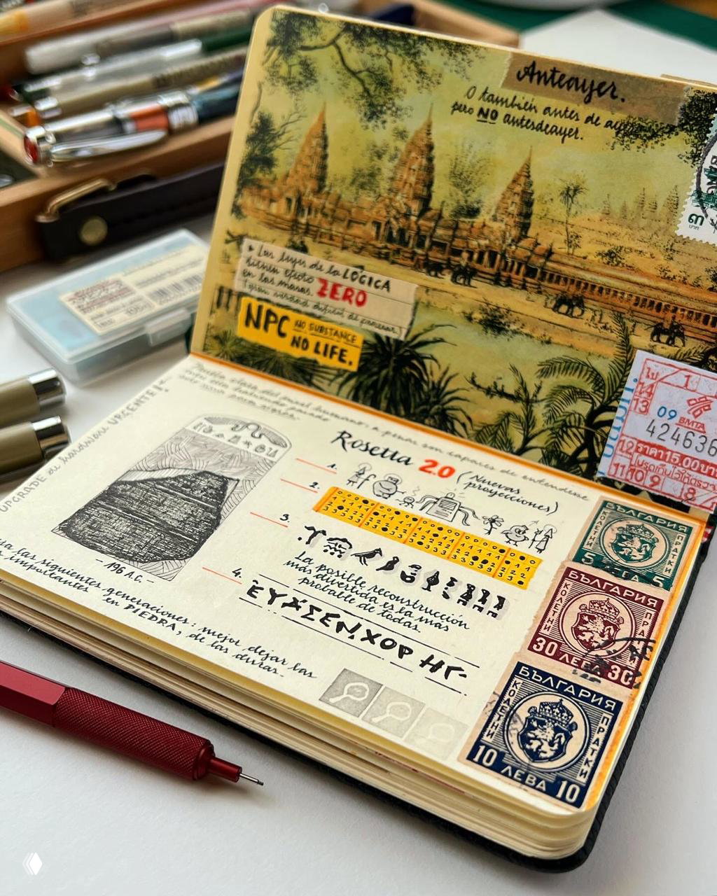 Хосе Наранха — детализированные тревел-скетчбуки