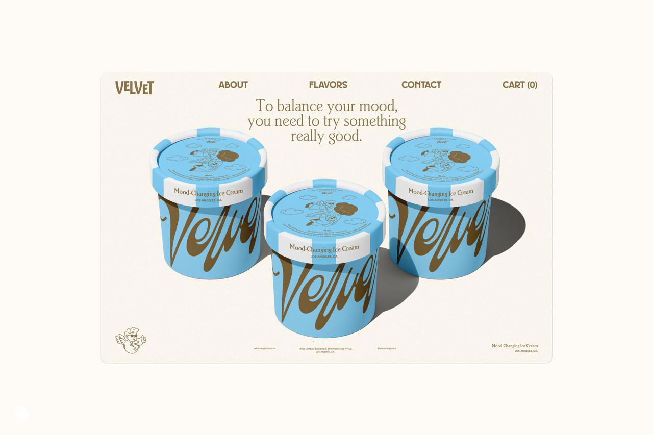 Макет презентации продукта: три баночки Velvet на светлом фоне в оформлении постера/веб-макета, аккуратная композиция упаковки и типографики.