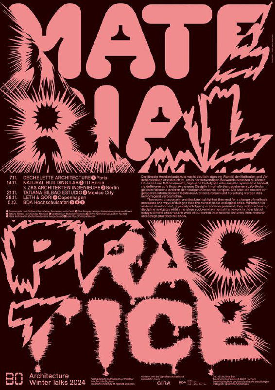 Постер Bank: тёмно‑бордовый фон, рельефная размытая типографика, динамичные пиксельные формы и множественные слои текста.