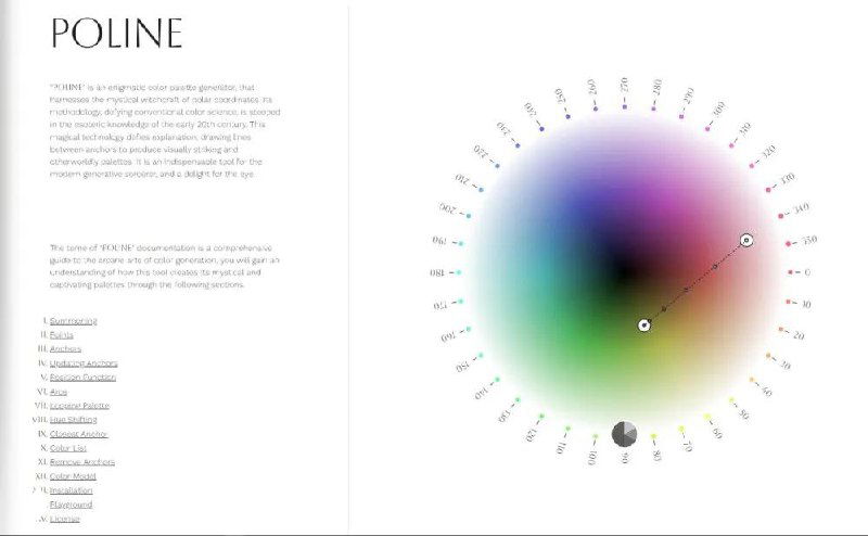 Poline — опенсорсный генератор цветовых палитр