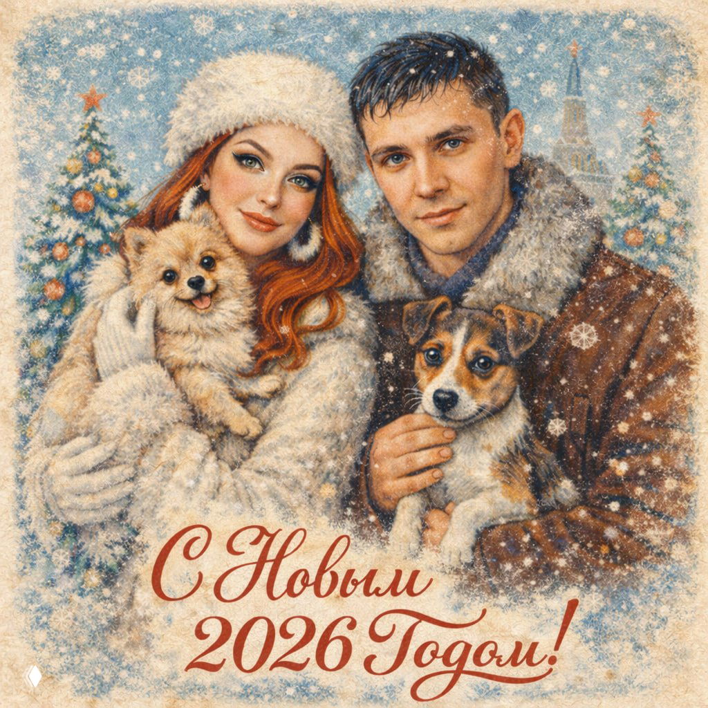 Создаем трендовую советскую открытку в пару кликов.