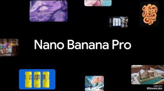 Баннер с крупной надписью «Nano Banana Pro» на тёмном фоне и миниатюрами изображений вокруг — промо Google Gemini.