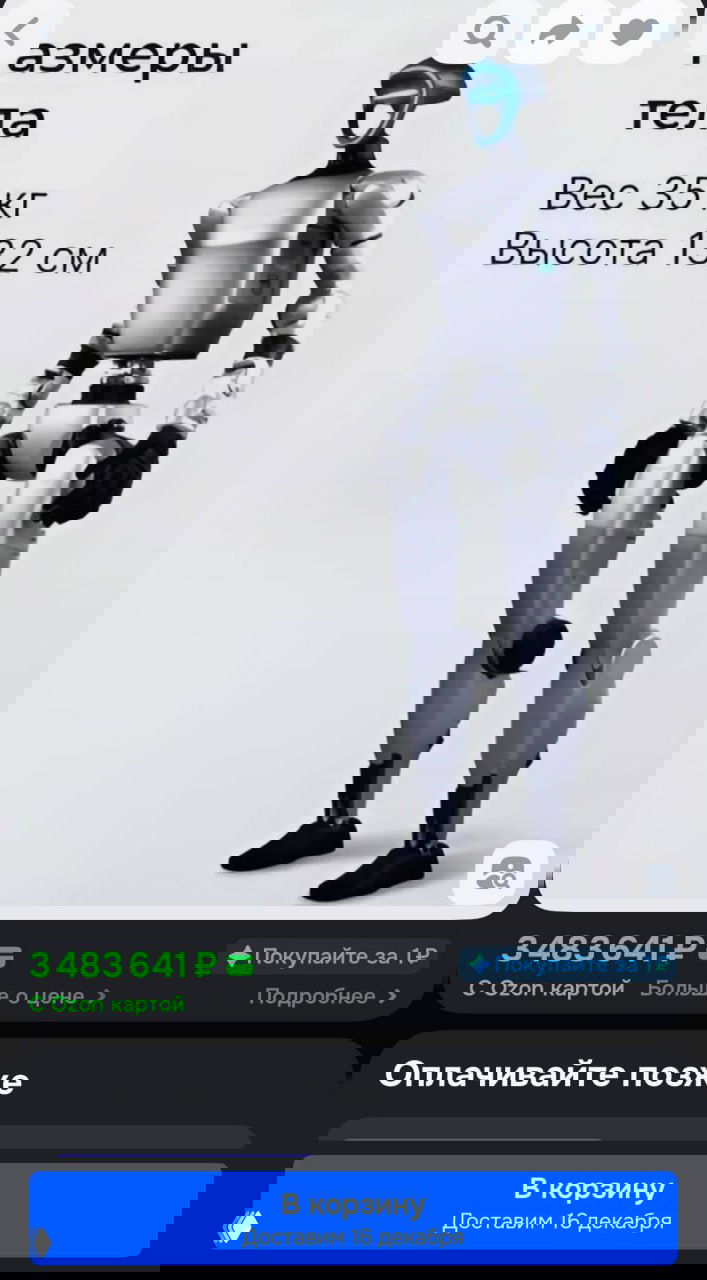 На Озоне начали продавать гуманоидных роботов