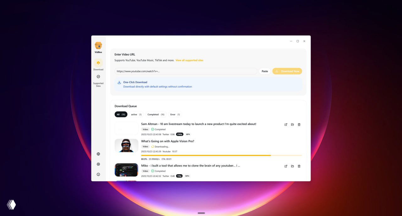 Загружаем видео с любых сайтов.