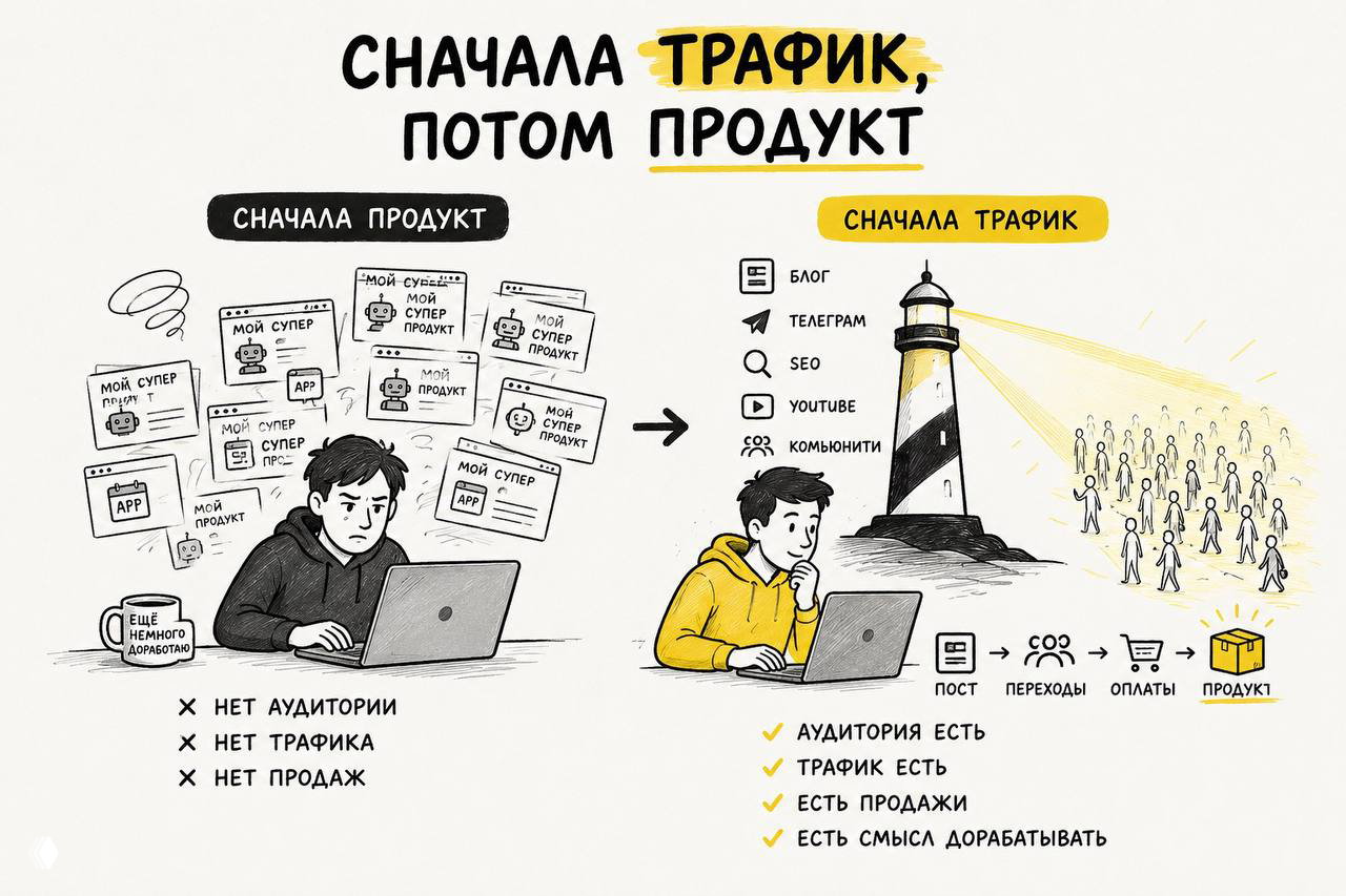 Сначала трафик, потом продукт