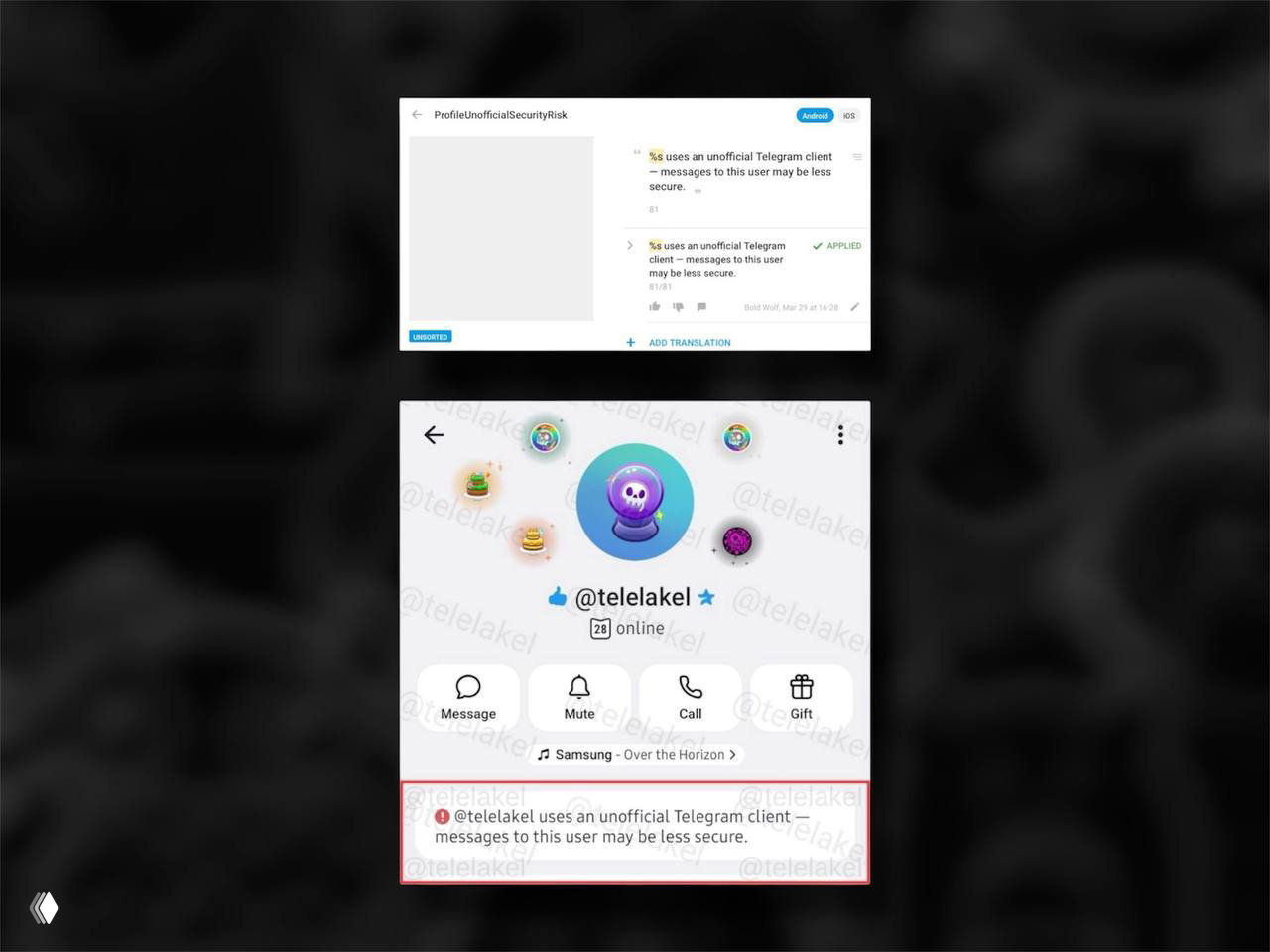 Telegram начнёт помечать пользователей неофициальных клиентов