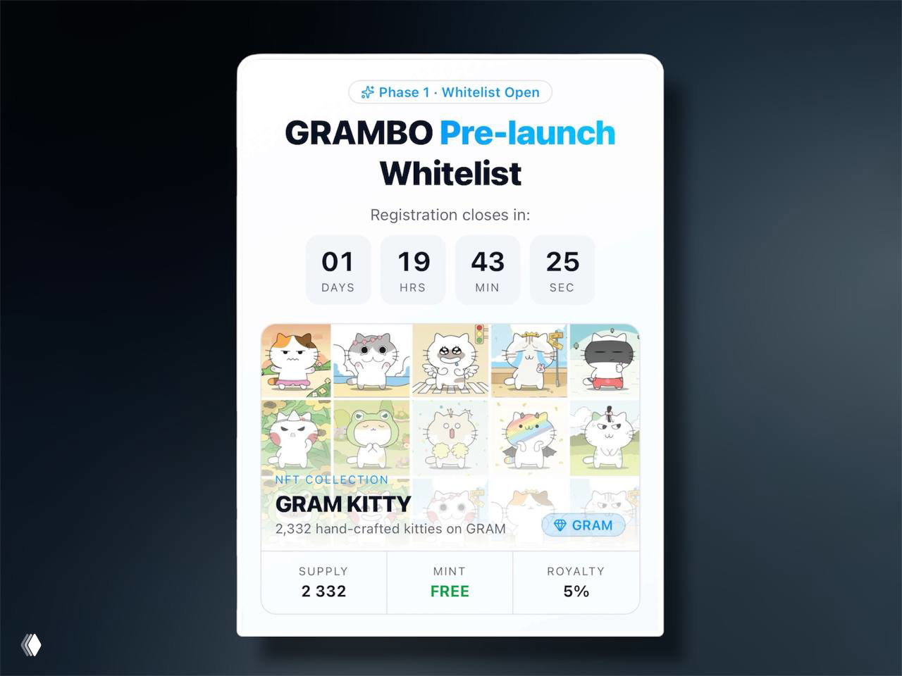 Grambo: Pre-launch whitelist и mint 21.06