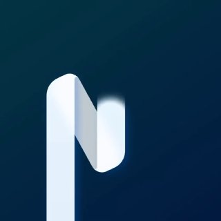 Белый логотип в виде ленточной буквы N на тёмно-бирюзовом фоне; изображение к анонсу ребрендинга MyTonWallet в MyWallet.