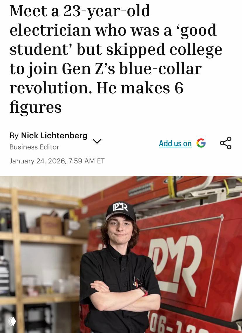 Зумер из США стал электриком и зарабатывает миллионы
