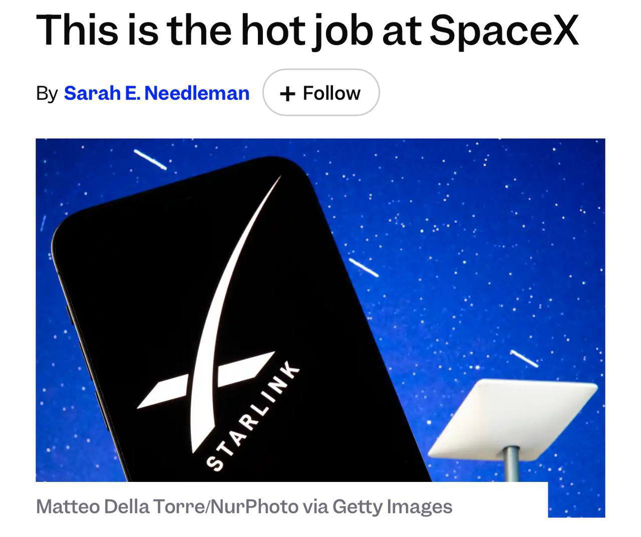 Вакансия от SpaceX: ищем «вербовщика» для Starlink!