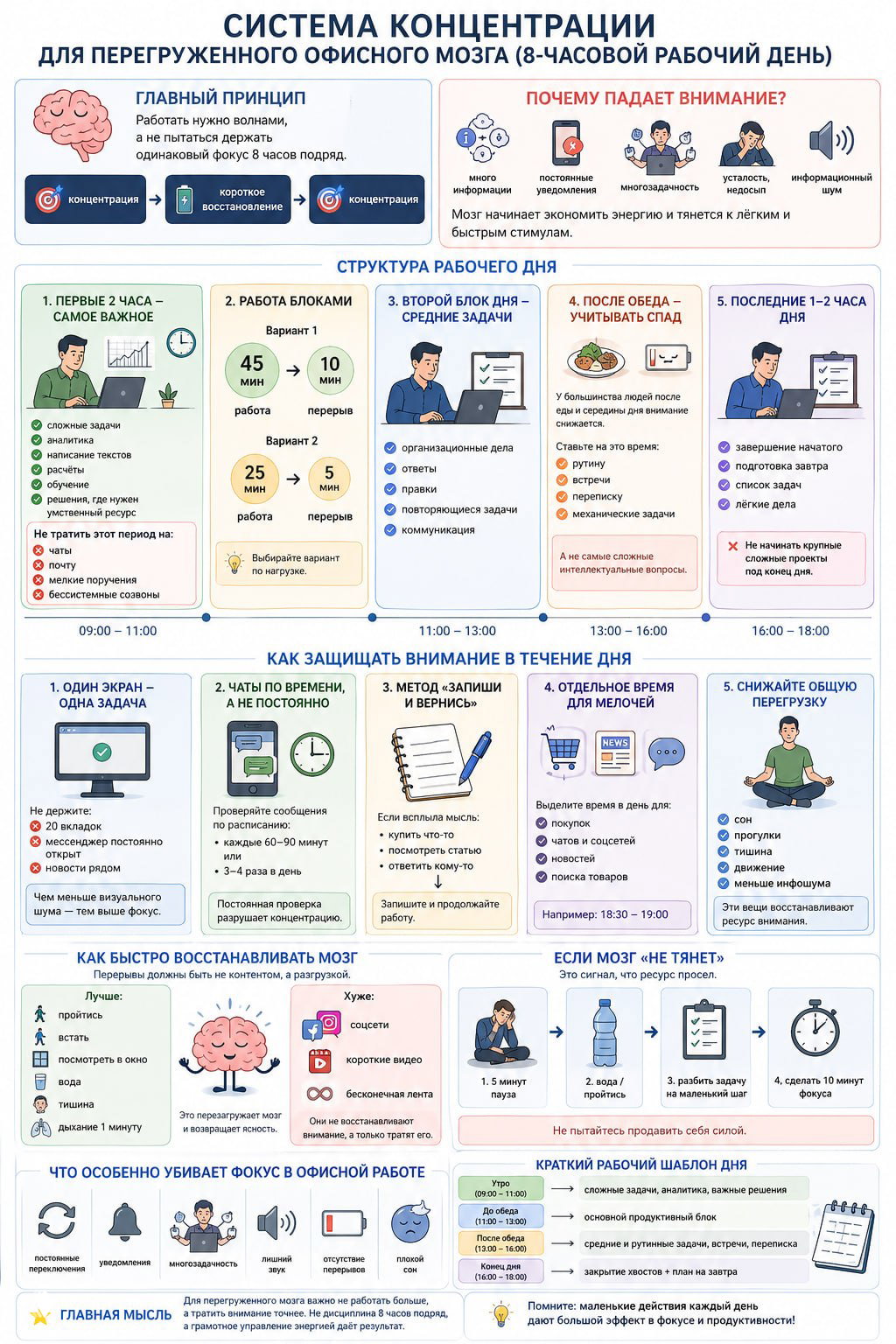 Система концентрации для перегруженного офисного ритма