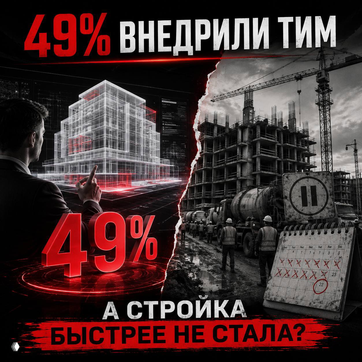 49% застройщиков применяют ТИМ: стройка не стала быстрее