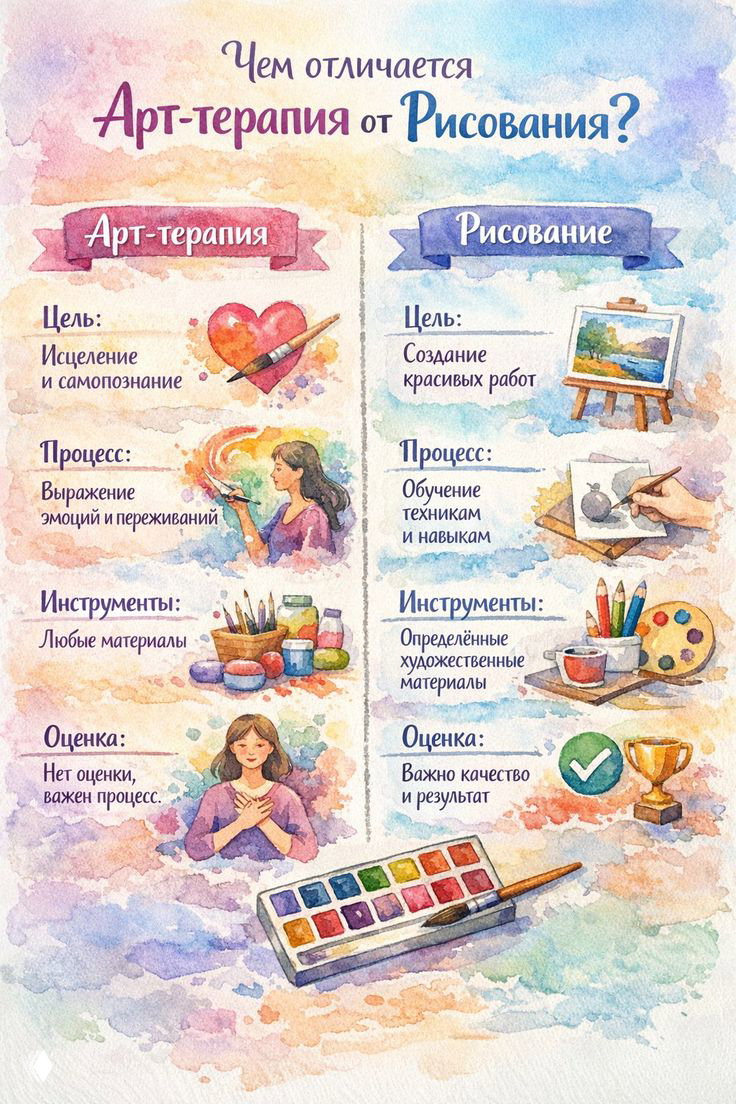 3 маркера, отличающие арт‑терапию от простого рисования