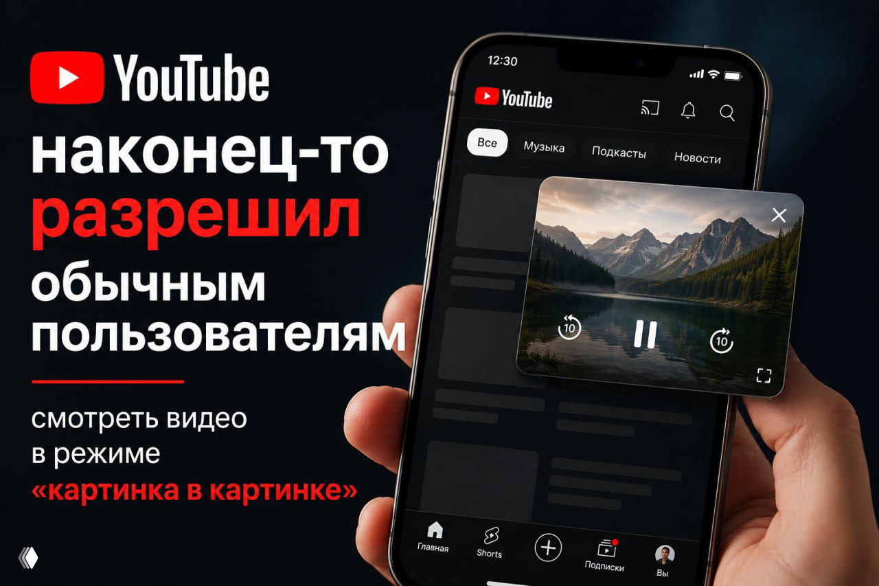 YouTube разрешил PiP для обычных пользователей