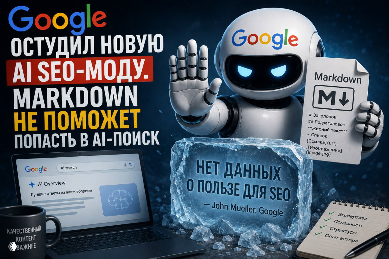 Google остудил новую AI SEO-моду: Markdown не поможет