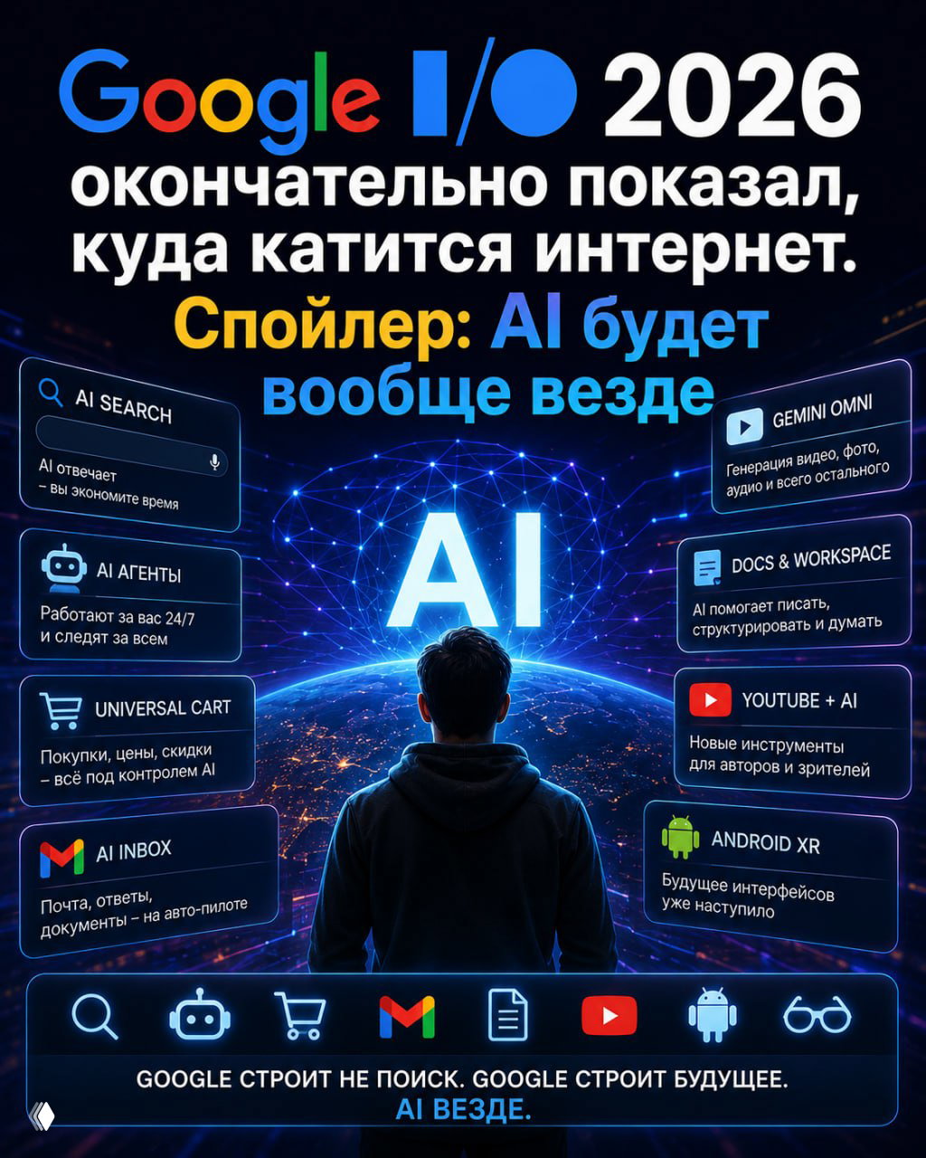 Google I/O 2026: AI будет везде