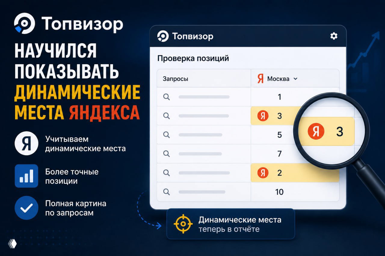 Топвизор научился показывать динамические места Яндекса