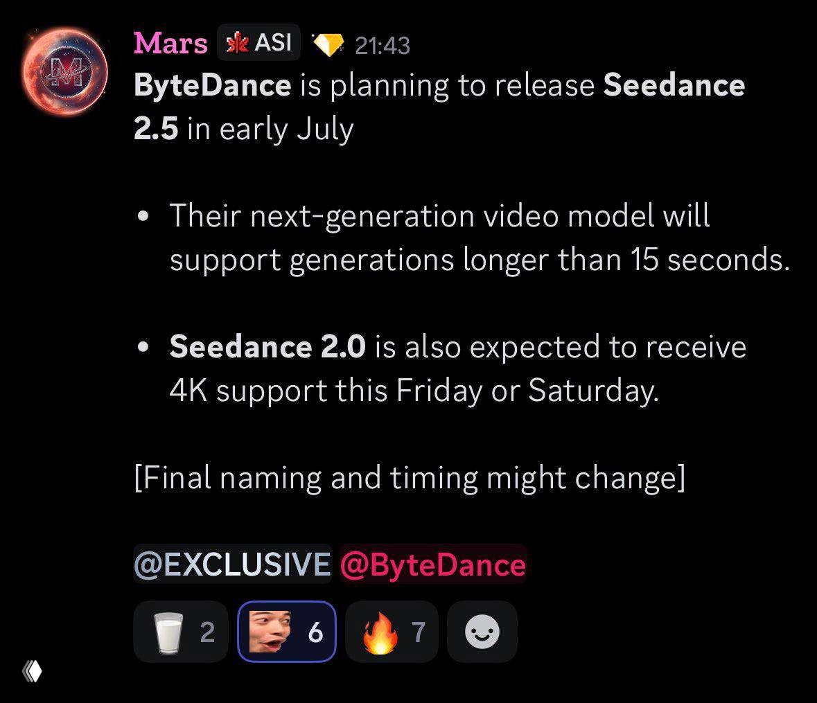 Ожидается, что Seedance 2.5 будет выпущен в начале июля