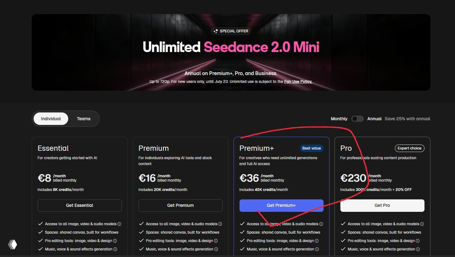 Seedance 2 Mini — безлимит на месяц