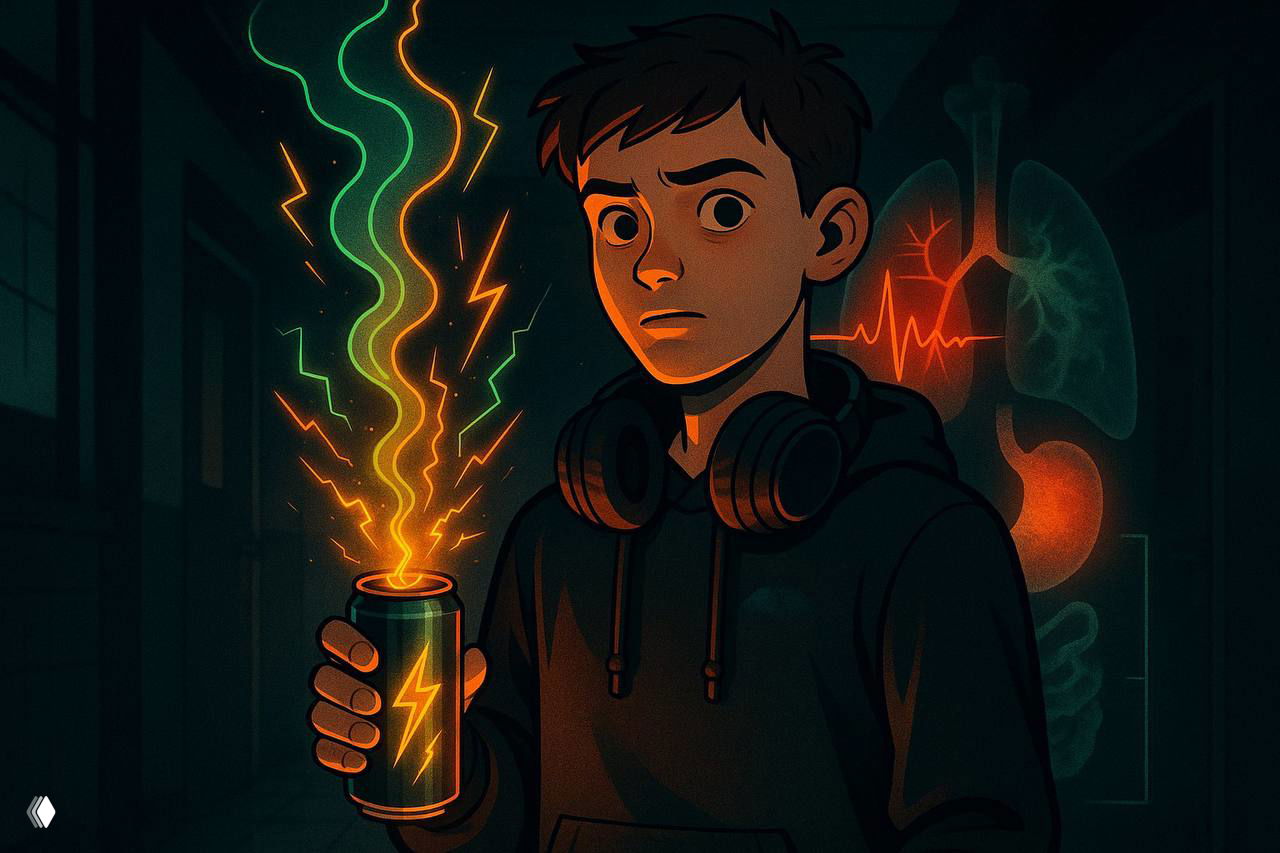 Подростки и энергетические напитки: влияние на ЖКТ и сердце