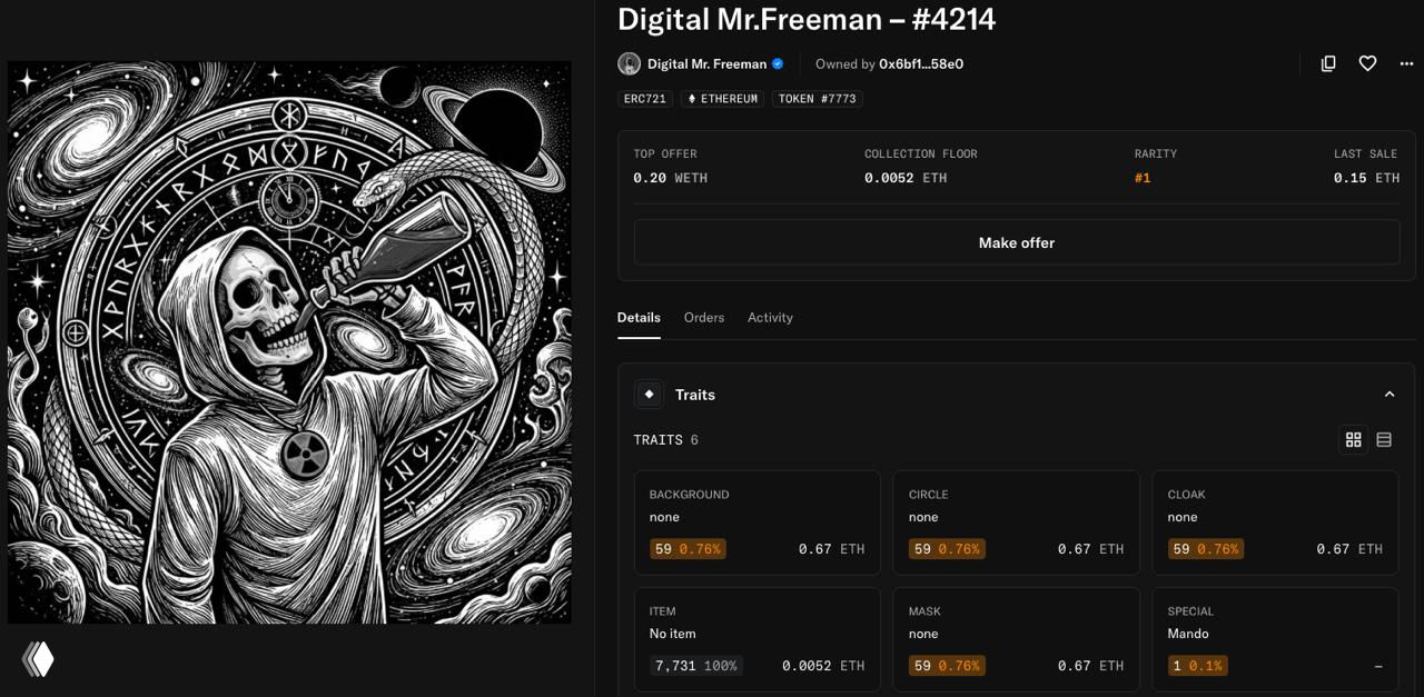 Digital Mr.Freeman — #4214, редкая легендарка