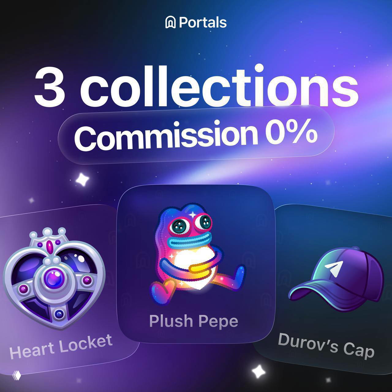 Portals убрали комиссию на Pepe, Heart Locket и Durov's Cap