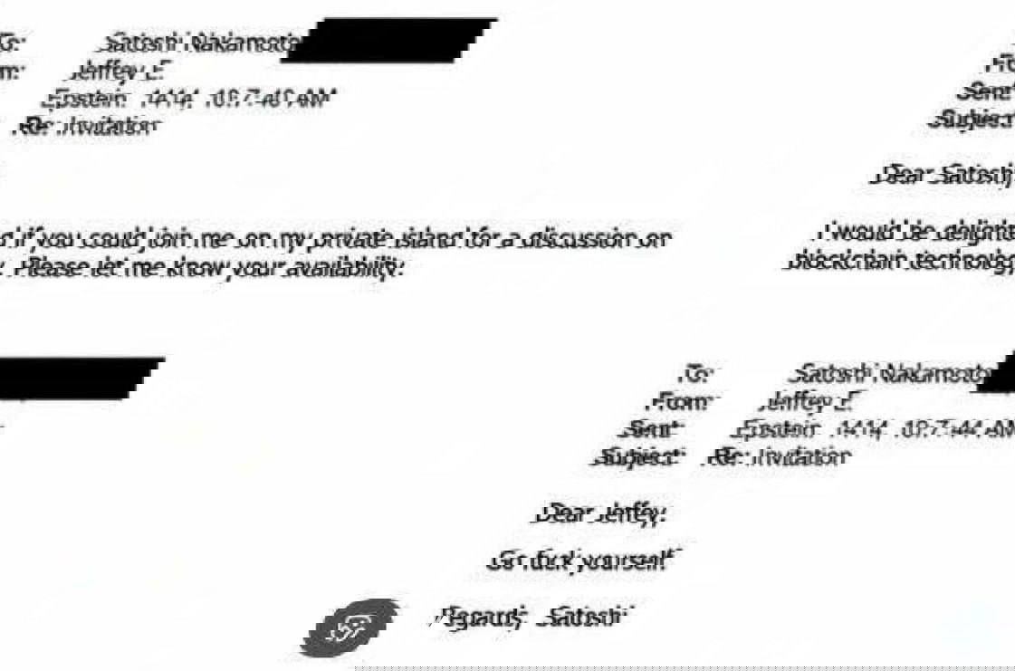 В архивах Эпштейна якобы нашли следы Сатоши Накамото