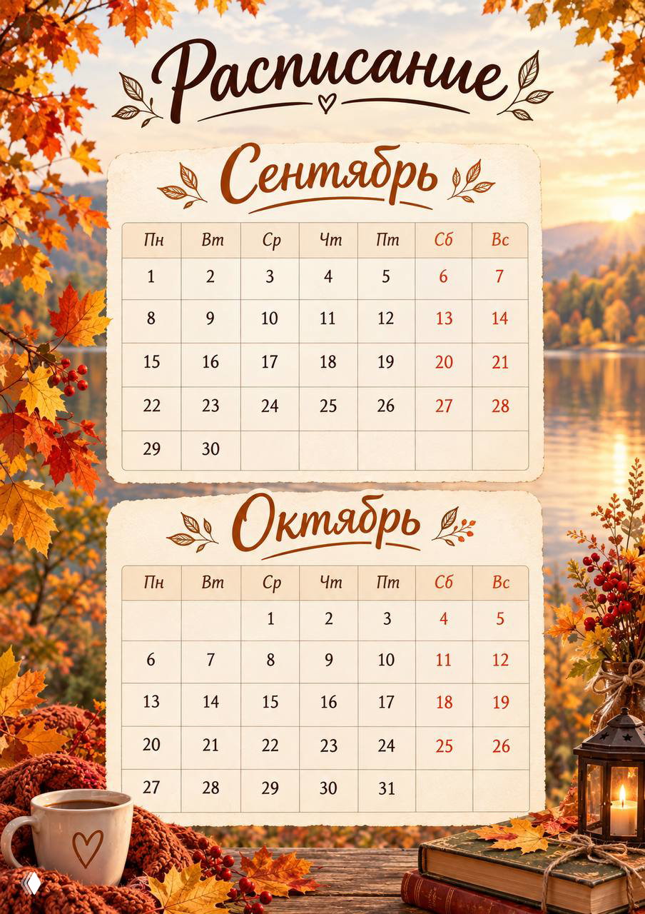 РАСПИСАНИЕ НА СЕНТЯБРЬ/ОКТЯБРЬ — МК в Подольске