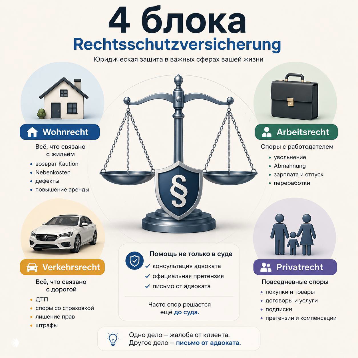 Из чего вообще состоит Rechtsschutzversicherung?